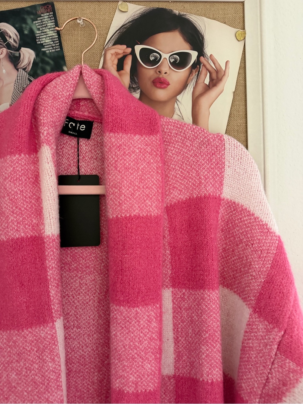 Pink Buffalo Check Open Cardigan - Picture 2 of 3